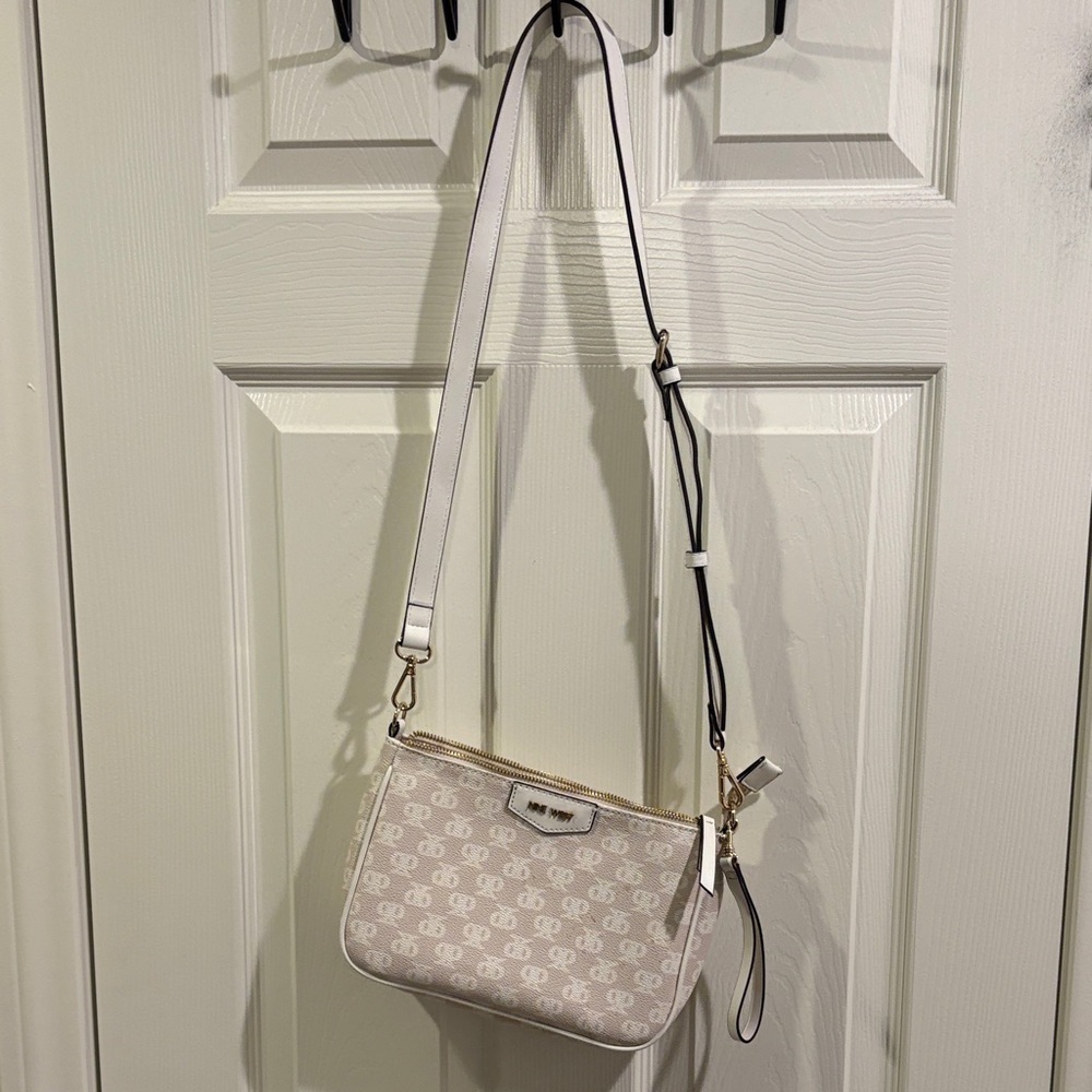 Nine West Beige and White Crossbody Bag